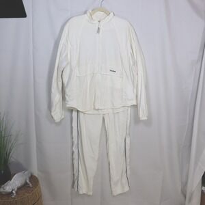 Solumbra Tracksuit Set Mens Large White UV Protective Zip Jacket Pants Sporty